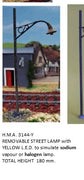 HMA 3144-Y O SCALE STREET LIGHT AND BASE FOR RAILWAY O SCALE LAYOUTS