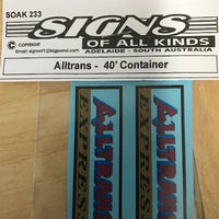 SOAK 233 Container Decal 40ft Containers Alltrans
