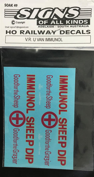 SOAK 49  V.R U VAN IMMUNOL HO DECAL