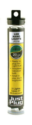 Woodland Scenics JP5746 - Just Plug Lighting System -  Green LED Nano Lights - 2 lights with 24