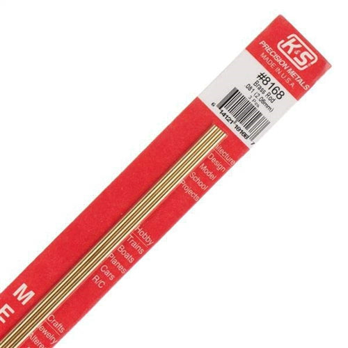 Brass rod  #8168 .081  (2.06mm) 3pcs -  - K & S