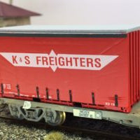 CON015 - K & S Freighters 20ft Tautliner Container kit with decal (1) by InFront Models HO