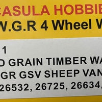 GSV Sheep Vans RTR : Pack 1: 4 Wheel NSWGR GSV Sheep Van, in aged grain timber : Pack of 4 : No's 26532, 26725, 26634, 26750* Casula Hobbies Models