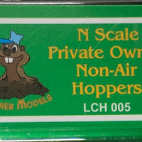 005 LCH FIVE HOPPER PACK COAL HOPPERS SOUTH MAITLAND COAL FEILDS PRIVATE OWNER NON-AIR HOPPERS. GOPHER MODELS N Scale.