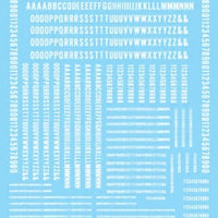 MICROSCALE 90021  Alphabets - Condensed Gothic - White - (formerly 87-93-1) Waterslide Decal HO scale