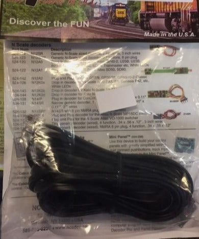 NCE; RJ12-12 with 12ft of Flat Cab Bus Cable #5240214 | Casula Hobbies