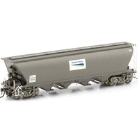 NGH-22 NGPF GRAIN HOPPER, WITH ROOF WALK WAY- WAGON GRIME WITH WHITE FREIGHT RAIL GRAIN LOGOS - 4 CAR PACK AUSCISION*