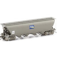 NGH-23 NGPF GRAIN HOPPER, WITH ROOF WALK WAY - WAGON GRIME WITH BLUE FREIGHT RAIL GRAIN LOGOS - 4 CAR PACK AUSCISION*