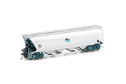 NGH-40 WTY GRAIN HOPPER, WITH ROOF WALK WAY - PTC BLUE/SILVER WITH BLACK/BLUE L7 LOGOS - 4 CAR PACK AUSCISION *