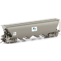 NGH-43 NGTY GRAIN HOPPER, WITH ROOF WALK WAY - WAGON GRIME WITH PTC BLACK/BLUE L7 LOGOS - 4 CAR PACK AUSCISION*