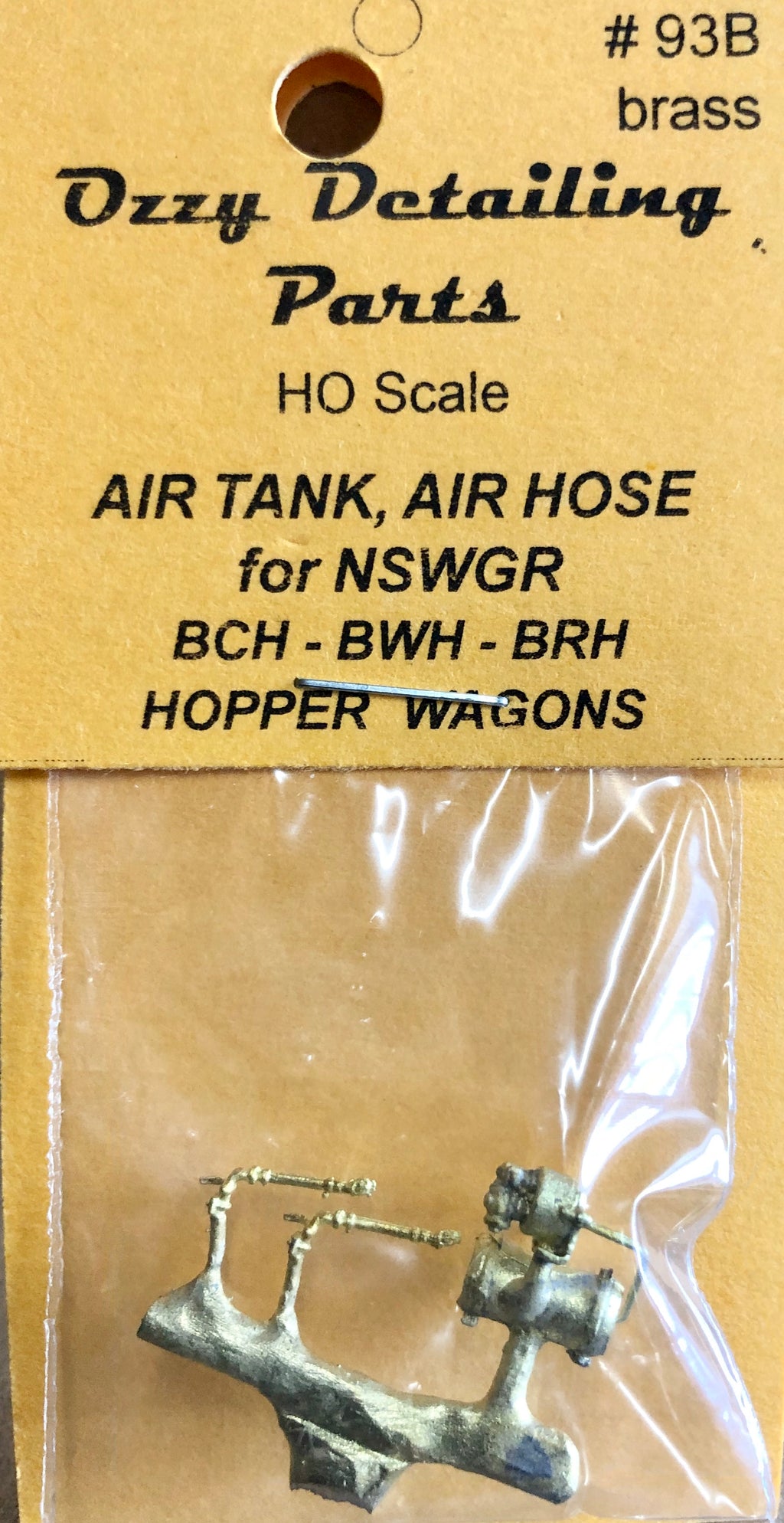 BCH 93B - AIR TANK & AIR HOSES for BCH & goods wagon NSWGR - Ozzy Brass #93B
