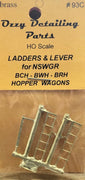 BCH 93C - LADDER & LEVER for BCH & goods wagon NSWGR - Ozzy Brass Detailing Parts #93C