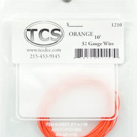 TCS #1210 DCC WIRE ORANGE : 10ft - 32AWG - Orange Wire