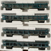 AUTO CAR CARRIER: Pk4. BNX's 34596, 34575, 34585, 34592 (Weathered) Original 1973 PTC Blue Set Casula Hobbies Model Railways Ready to Run Models