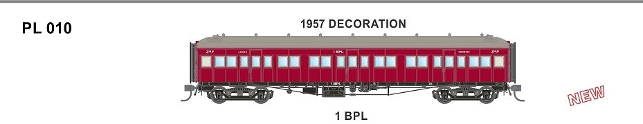 PL010 -Victorian Railways: PL Series Passenger Carriages:  1957 Decorated 1BPL