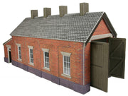 Metcalfe - Engine Shed Red Brick - Single Track -  OO/HO  Ready Cut Card Kits