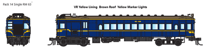 DERM DCC SOUND Pack 14 containing RM63. VR Blue RAILMOTOR - VR Yellow Lining Brown Roof Yellow Marker Lights IDR MODELS NOW IN STOCK, Free Postage