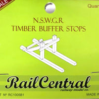 Rail Central: RC 1005B1 NSWGR TIMBER BUFFER STOPS WITH NARROW BUFFER BEAM two in a pack. HO