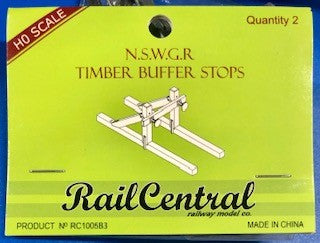 Rail Central: RC 1005B3 NSWGR TIMBER BUFFER STOPS with BUFFER HEADS two in a pack.