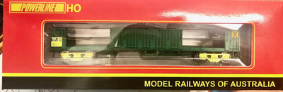 RKBX-521S PLM-PD614B534 Powerline Slab Steel Bogie Open Wagon (No Doors) AN Green HO Scale 
