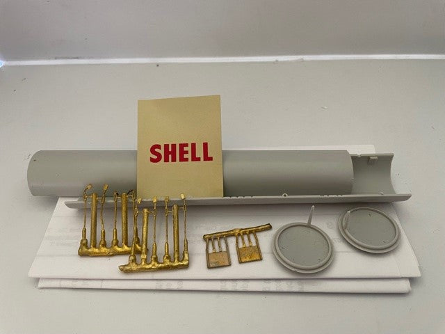 RTC01G 7ft1in dia Tank Barrel kit w/SHELL decal Red 1959 livery - AM Models