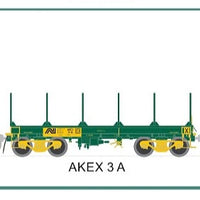AKEX 003 - 3PK. AKEX Australian National STEEL COIL WAGONS NEW SDS MODELS