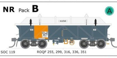 ROQF Concentrate Wagon with covers pack B SOC119 NRC pack contains 5 models AUSTRAINS NEO.
