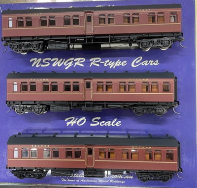 R - Casula Hobbies: NSWGR “R Type” 3 Car, Set 120, - Deep Indian Red