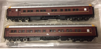 SI-201c On Track Models: MFH2703 & MFA2716 NSWGR Supplementary Interurban Two Car Set  DEEP INDIAN RED WITH L7 LOGO 70's/80's