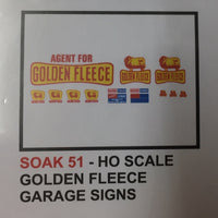 SOAK 51 DECAL for HO GOLDEN FLEECE GARAGE SIGNS