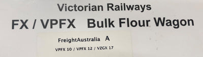 FX F.AUST  Pack A FLOUR, SAND & LIME HOPPERS: VICTORIAN  3 pack car set - SAND & FLOUR HOPPER SET. Southern Rail