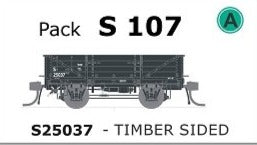 S Wagon SDS Models -Pk S 107 ( S25037 ) WAGON  with DISC WHEELS, NO BUFFERS,  TIMBER SIDED Single PACK.