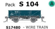 S Wagon  -Pk S 104 ( S17480 ) WAGON  with DISC WHEELS, NO BUFFERS,  WIRE TRAIN TRAFFIC Single PACK.  AUSTRAINS NEO