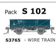 S Wagon  -Pk S 102 ( S3765 ) WAGON with DISC WHEELS, NO BUFFERS,  WIRE TRAIN TRAFFIC Single PACK. AUSTRAINS NEO