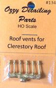 #134 - Clerestory Roof Vents suits BI - FO -etc., NSWGR Passenger Cars ( 6 ) Ozzy Brass Detailing Parts #134