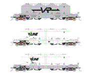 2nd Hand - FX FLOUR, SAND & LIME HOPPERS: VICTORIAN FX 3 CAR FLOUR HOPPER SET VFH10 Southern Rail :  VIC –