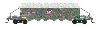 QR - VGK 302 16.5mm VGK Southern Rail : QR WHEAT HOPPER 4 CAR HOPPER SET with 16.5 mm BOGIES.
