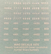 Locomotive Headboard Numbers NSWGR Diesel Locomotive Square style numbers. : Ozzy NSWGR Decals