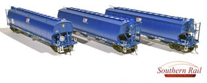 WGS02 Southern Rail : WGSY AWB VIC & SA GRAIN HOPPER DARK BLUE AS BUILT c. 2010 to 2024 | 3 PACK set,