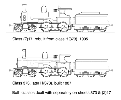 Class 373 4-4-0 HO Data Sheet drawing NSWGR locomotive