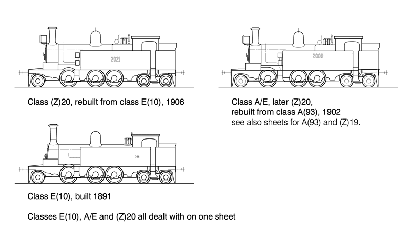 Class Z20 2-6-4T HO Data Sheet drawing NSWGR locomotive