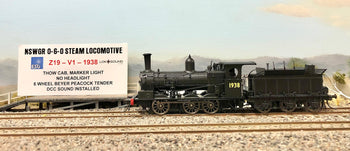 V1 Loco 1938 Z19 - DCC SOUND, Thow Cab (Porthole).,NO HEADLIGHT, with Marker Lights, BP 6 Wheel Tender. Casula Hobbies Mode; Railways RTR