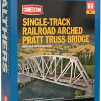 Single-Track Railroad Arched Pratt Truss Bridge -933-4521 - Kit -Arched Pratt Truss Railroad Bridge -- Single-Track - Kit - 23 x 3-1/16 x 5-1/4" 58.4 x 7.8 x 13.3cm HO Walthers: