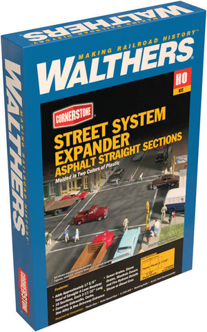 WALTHERS: Street System Expander Asphalt straight sections  #933-3195 HO