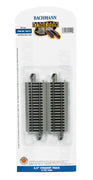 Bachmann - 4.5" Straight  HO Track w/ Nickel Silver Rail & Gray Roadbed - E-Z Track(R) -- (4)