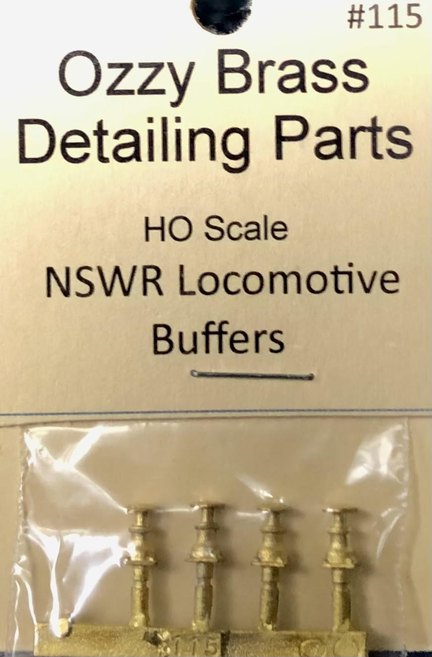 Buffers #115 : N.S.W.G.R. Steam Locomotive Buffers (4) - Ozzy Brass Detailing Parts