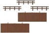 BUSCH - Wood Fence - Kit (Plastic) -- 8 Board & 6 Wood Rail Sections (HO SCALE)