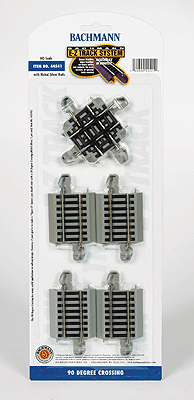 Bachmann - Crossing w/Nickel Silver Rail & Gray Roadbed - E-Z Track(R) -- 90-Degree