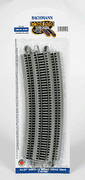 Bachmann - Curved Track w/ Nickel Silver Rail & Gray Roadbed - E-Z Track(R) -- 33-1/4" Radius, 18-Degree Curve pkg(5)