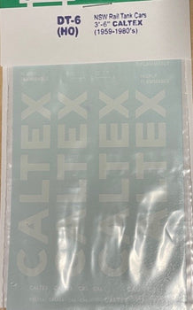 DT06 AM Models Decal: DT06 for NSW Rail Tank Car 3ft-6in CALTEX (1959-80)